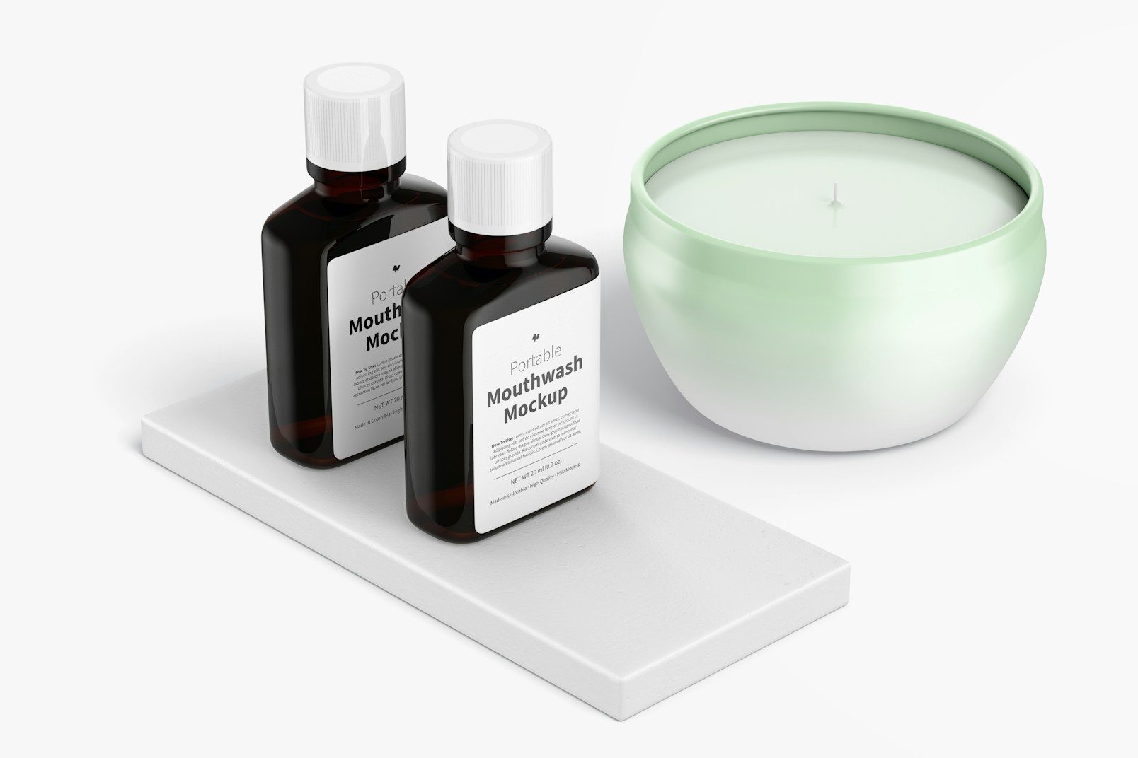 Portable Mouthwash with Label Mockup 02
