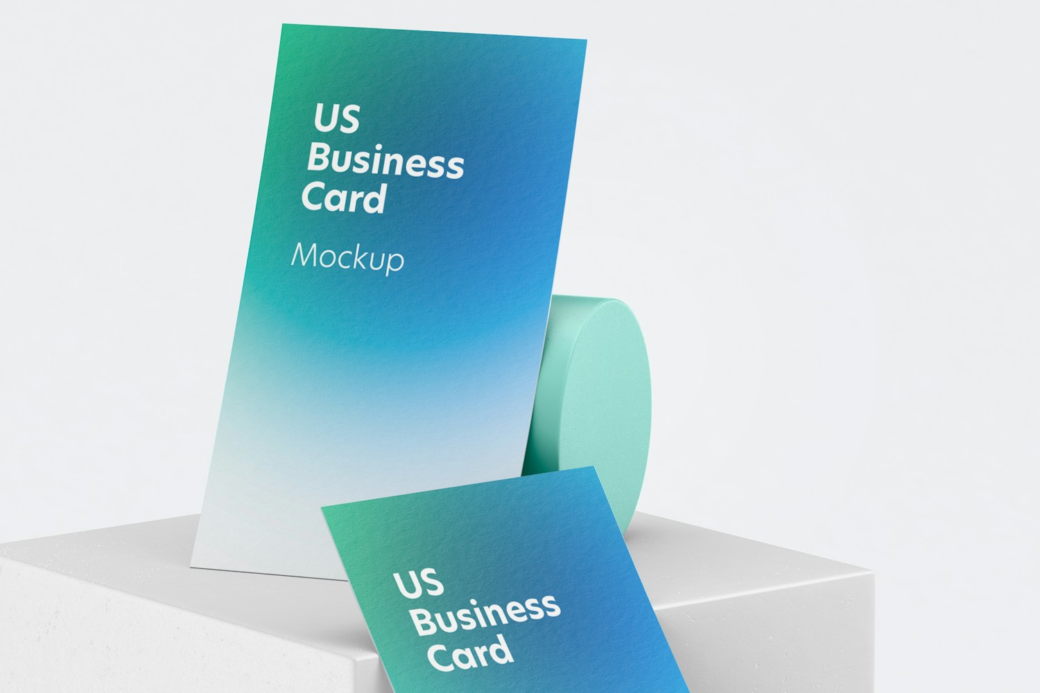 US Portrait Business Cards Mockup