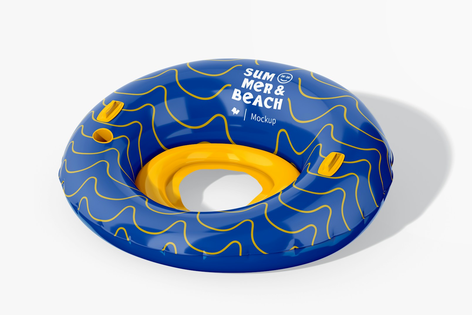 Round Beach Float Mockup, Perspective
