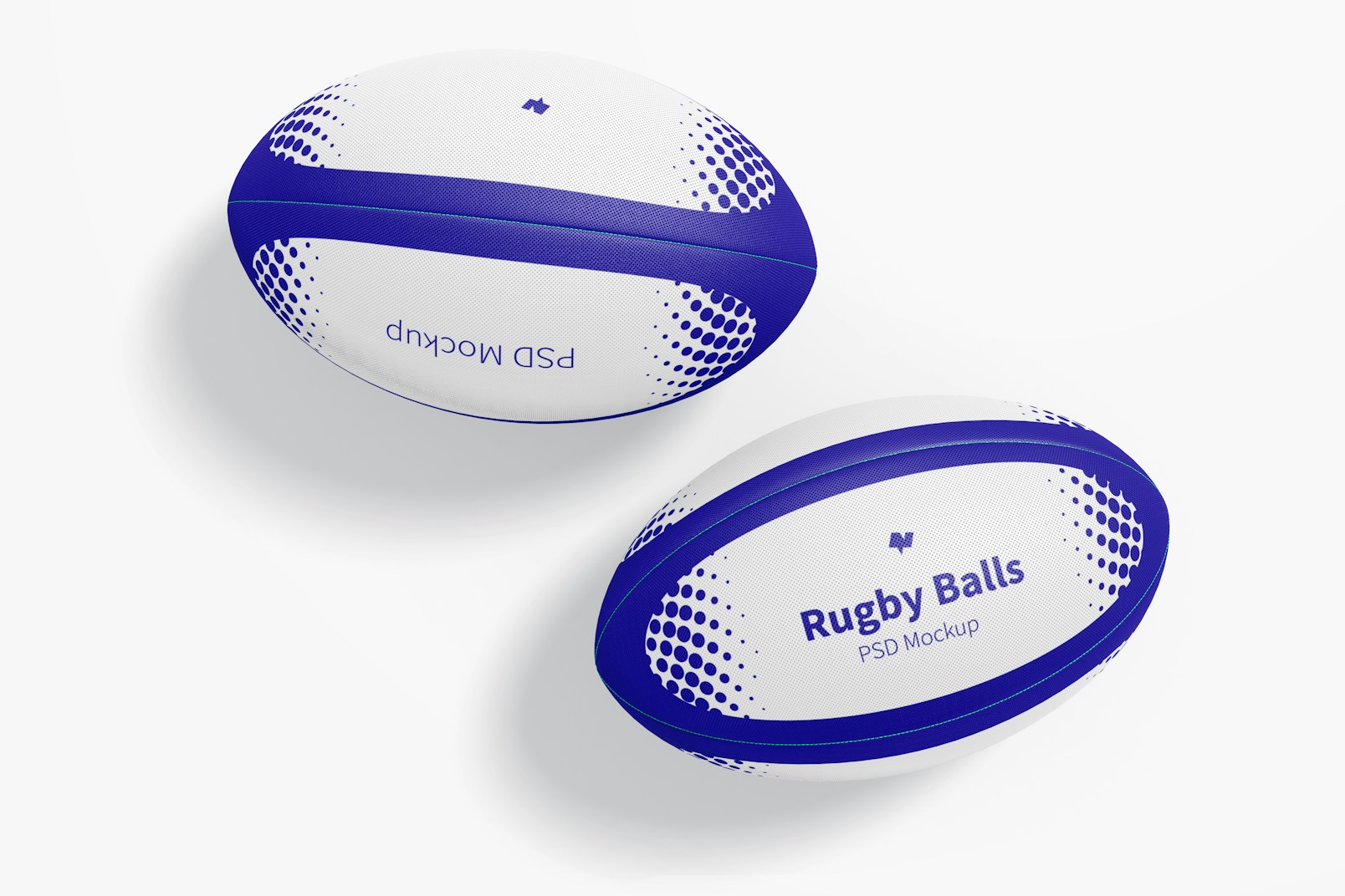 Rugby Balls Mockup, Top View