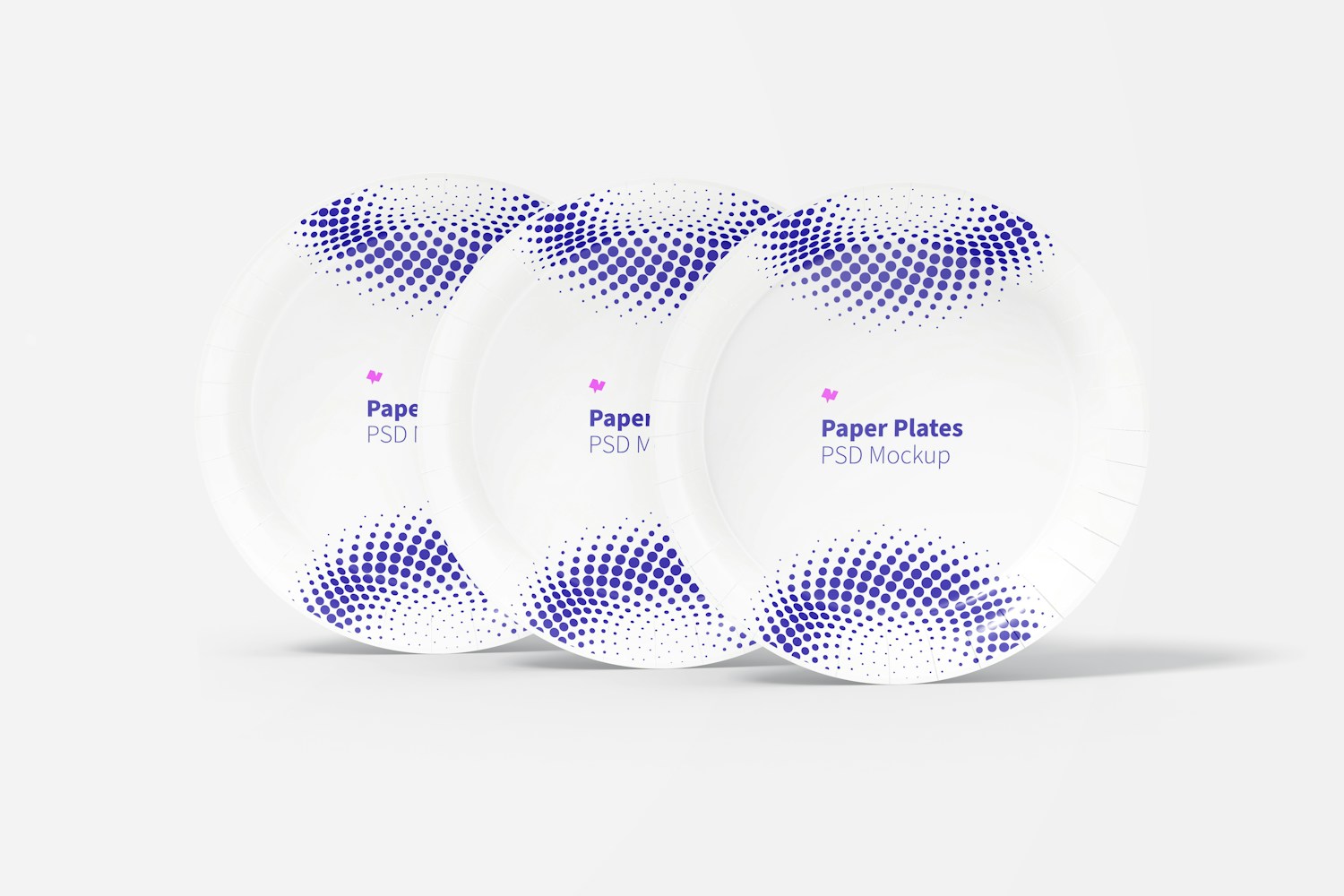 Paper Plates Mockup, Front View
