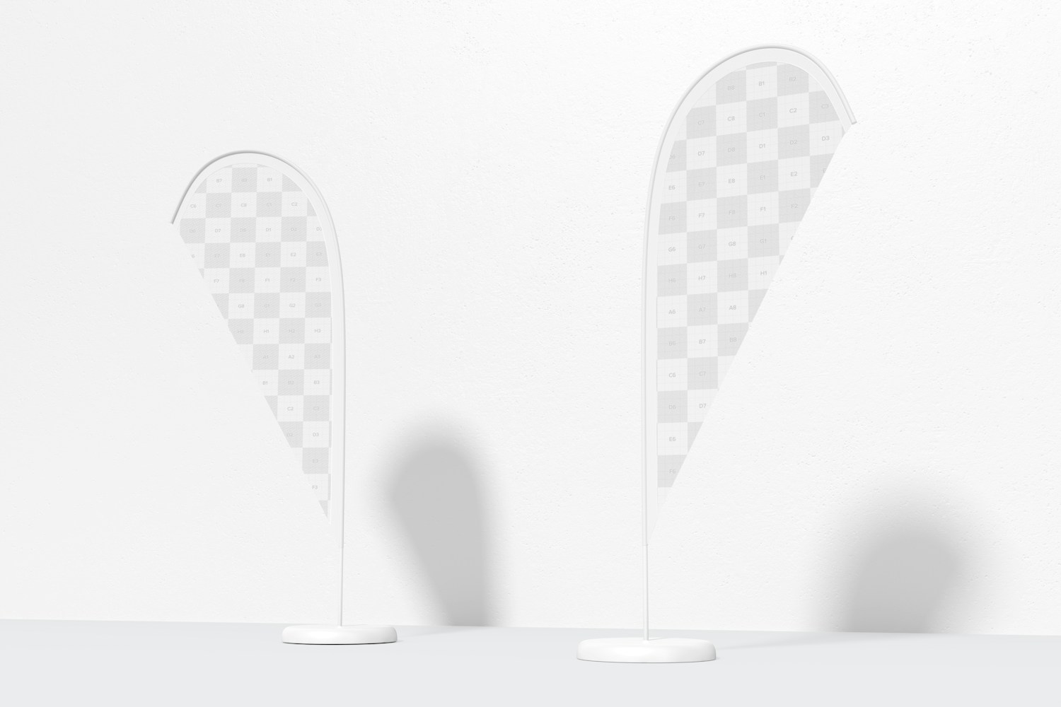 Feather Flag Banners Mockup, Perspective