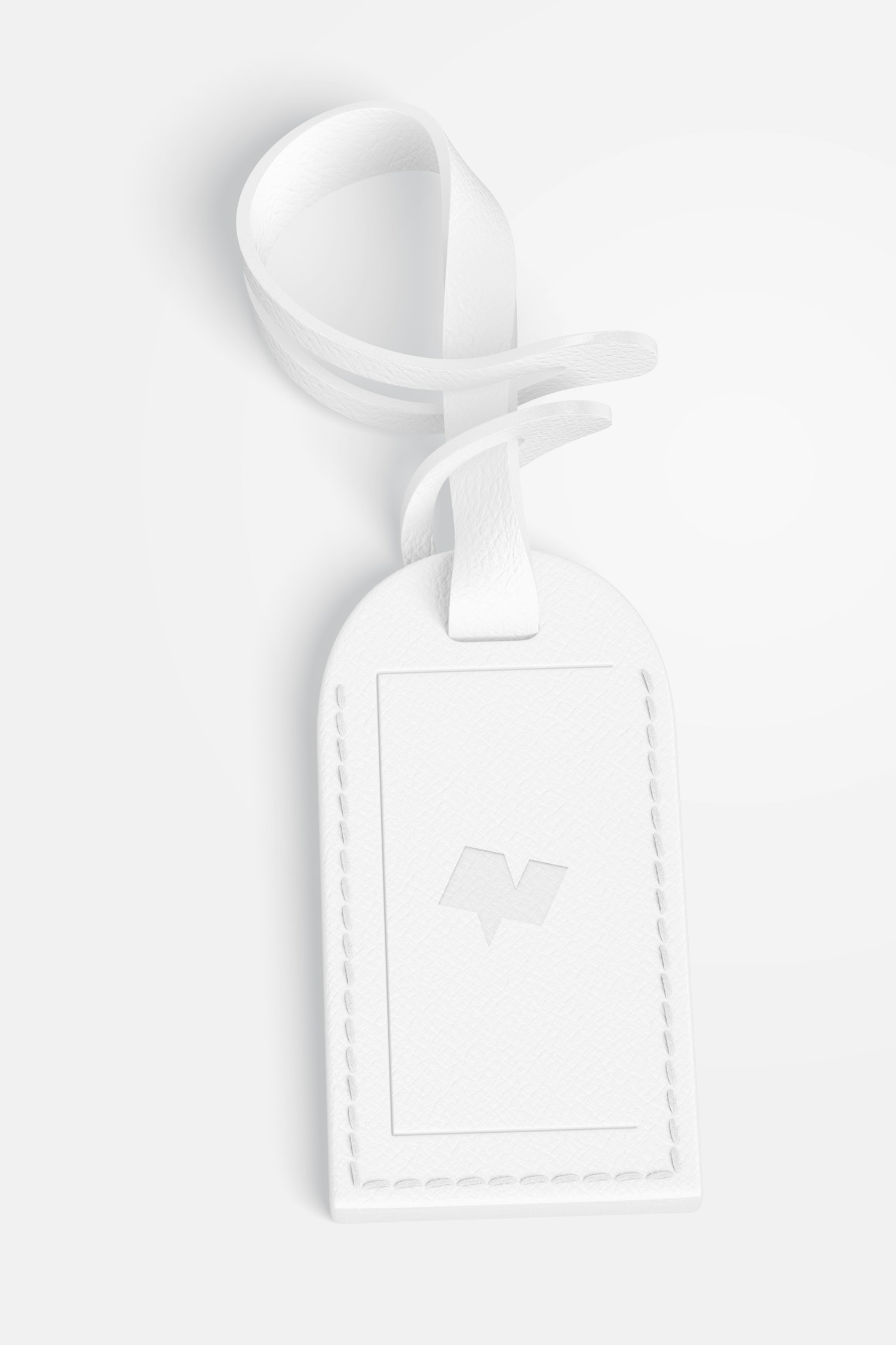 Leather ID Tag Mockup, Top View