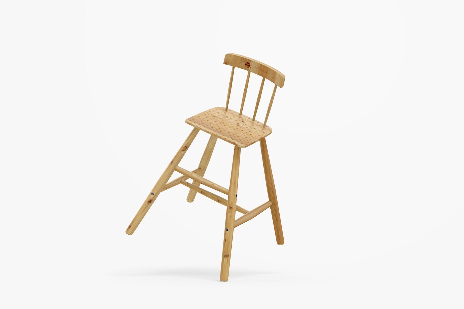 Wooden High Chair for Kids Mockup, Floating
