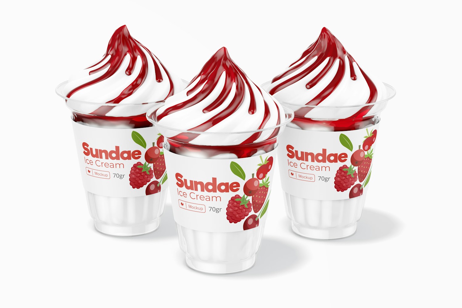 Sundae Ice Cream Cups Mockup