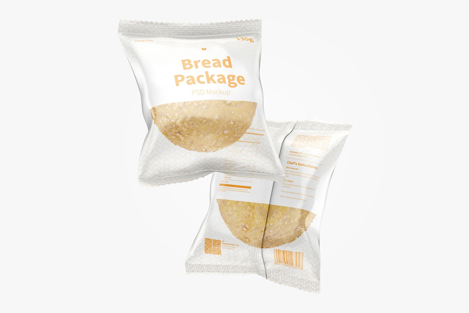 Bread Packages Mockup, Floating