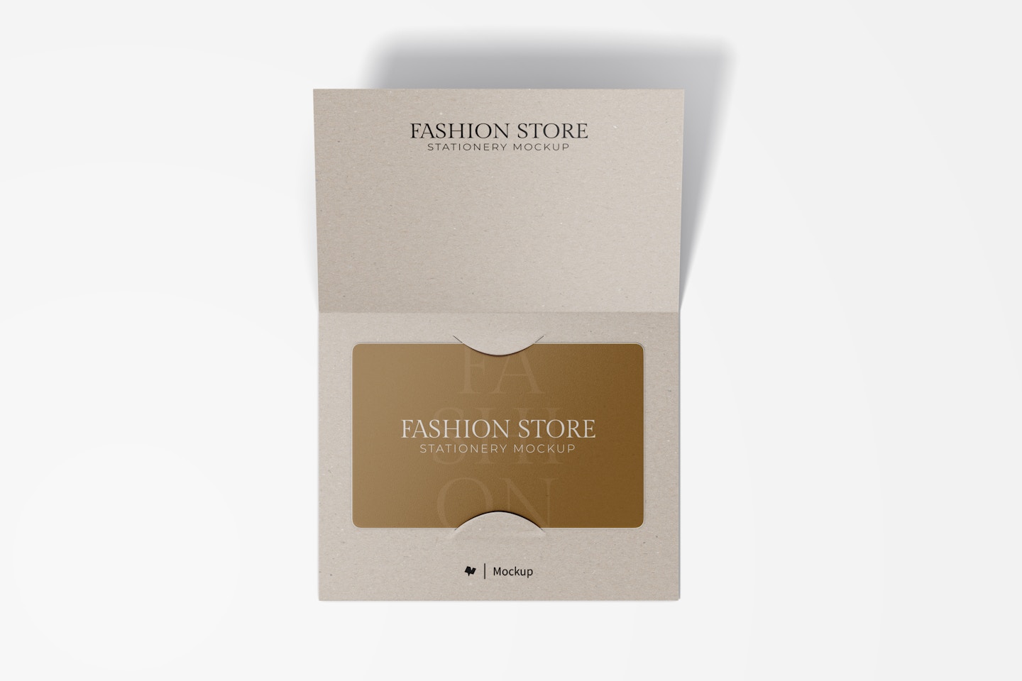 Fashion Store Gift Card Mockup, Top View