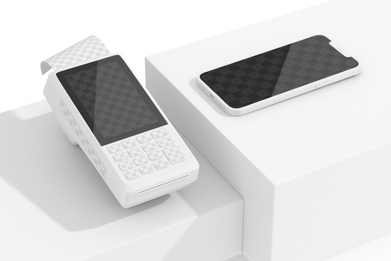 Payment Device with Smartphone Mockup, on Surface