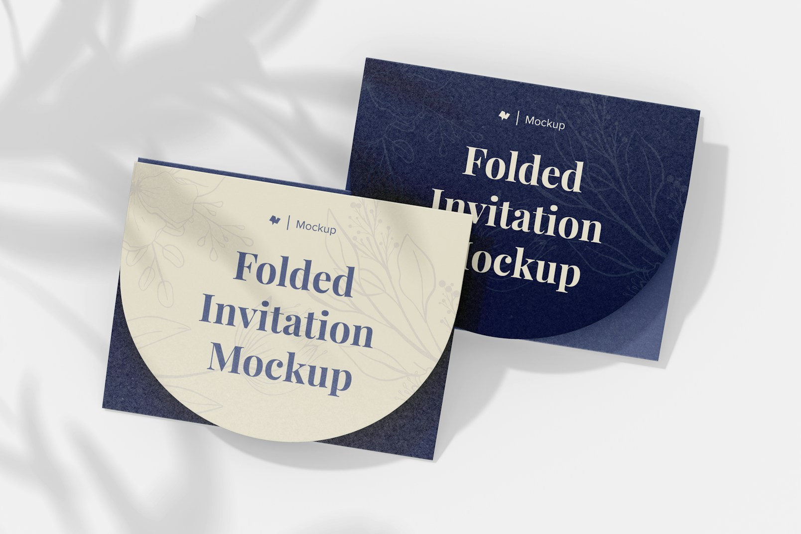 Folded Invitation Card Mockup, Top View