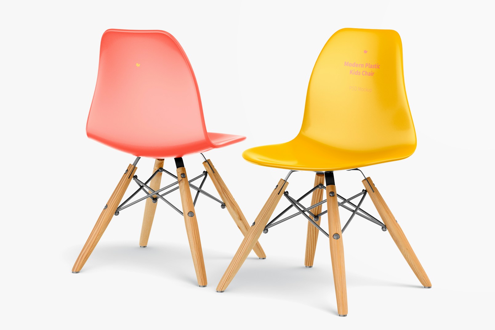 Modern Plastic Kids Chairs Mockup