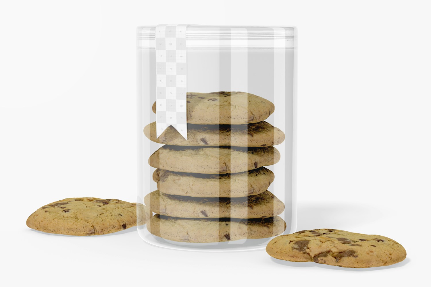 Cylindrical Cookie Jar Mockup, Front View