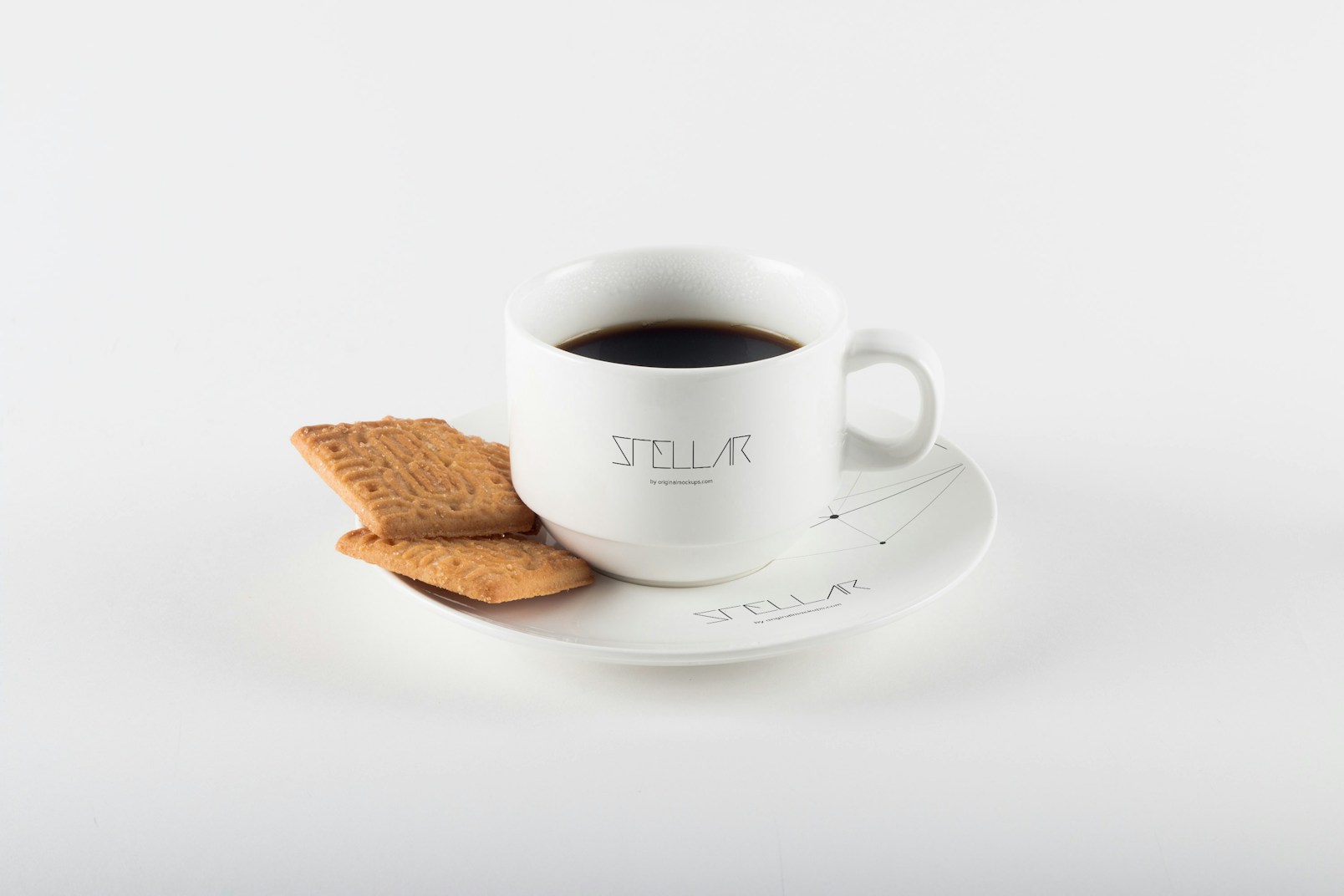 Coffee Cup with Cookies Mockup 03