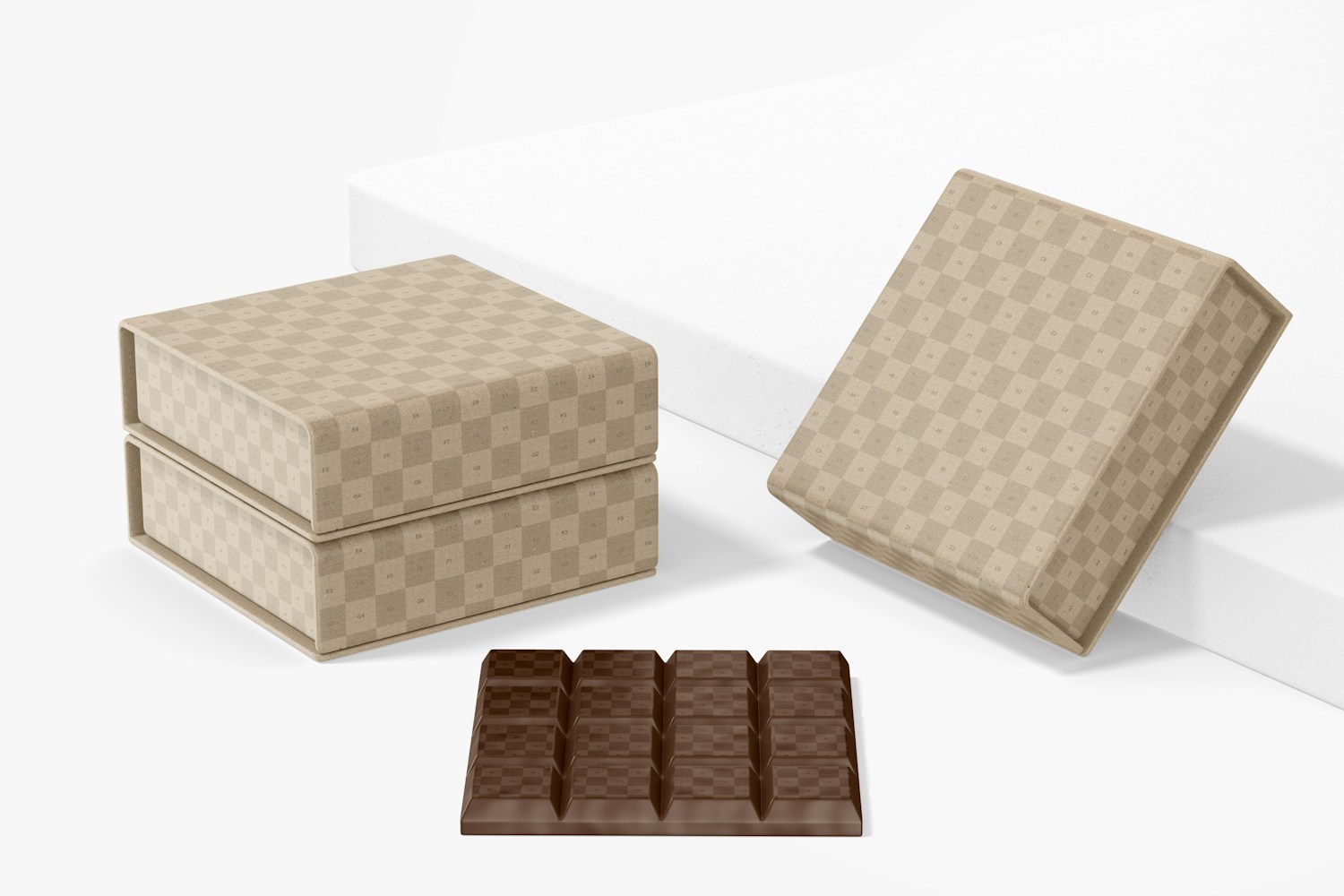 Maqueta de Cajas Cuadradas para Chocolate