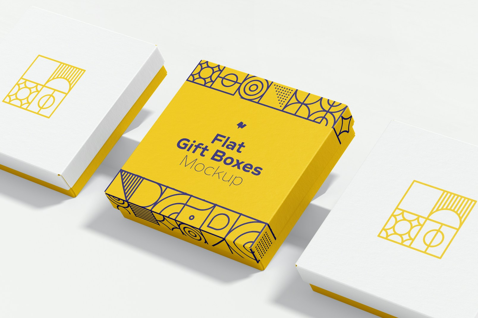 Flat Gift Boxes Mockup