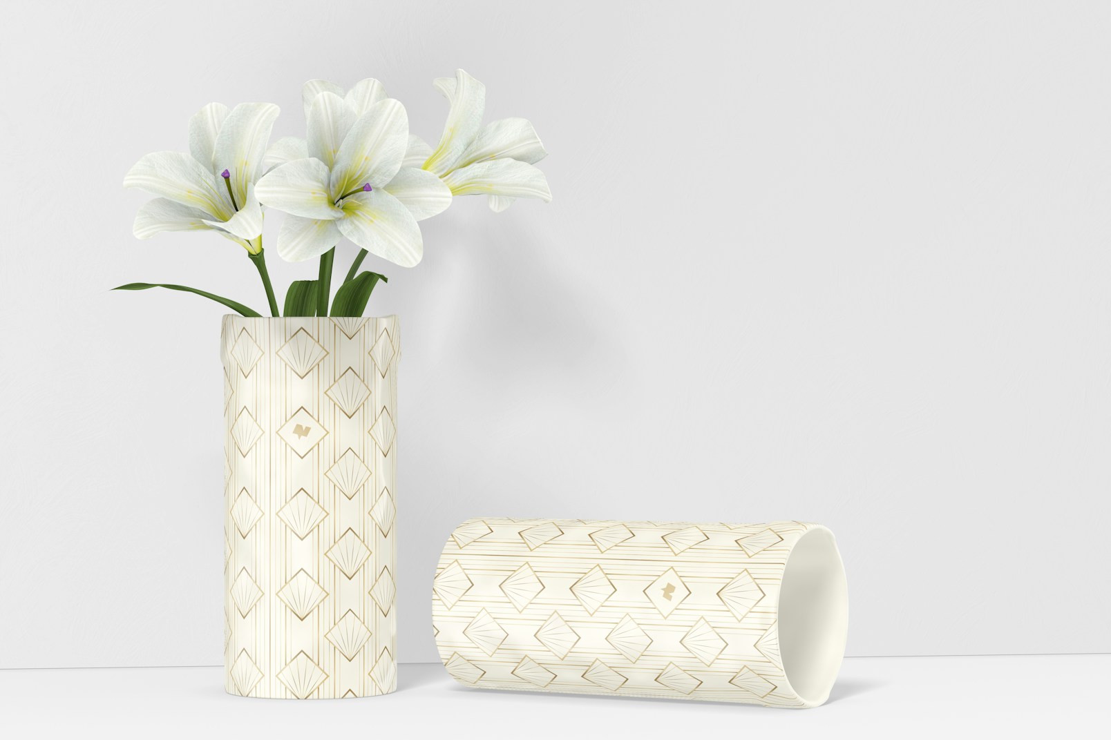 Ceramic Flower Vases Mockup