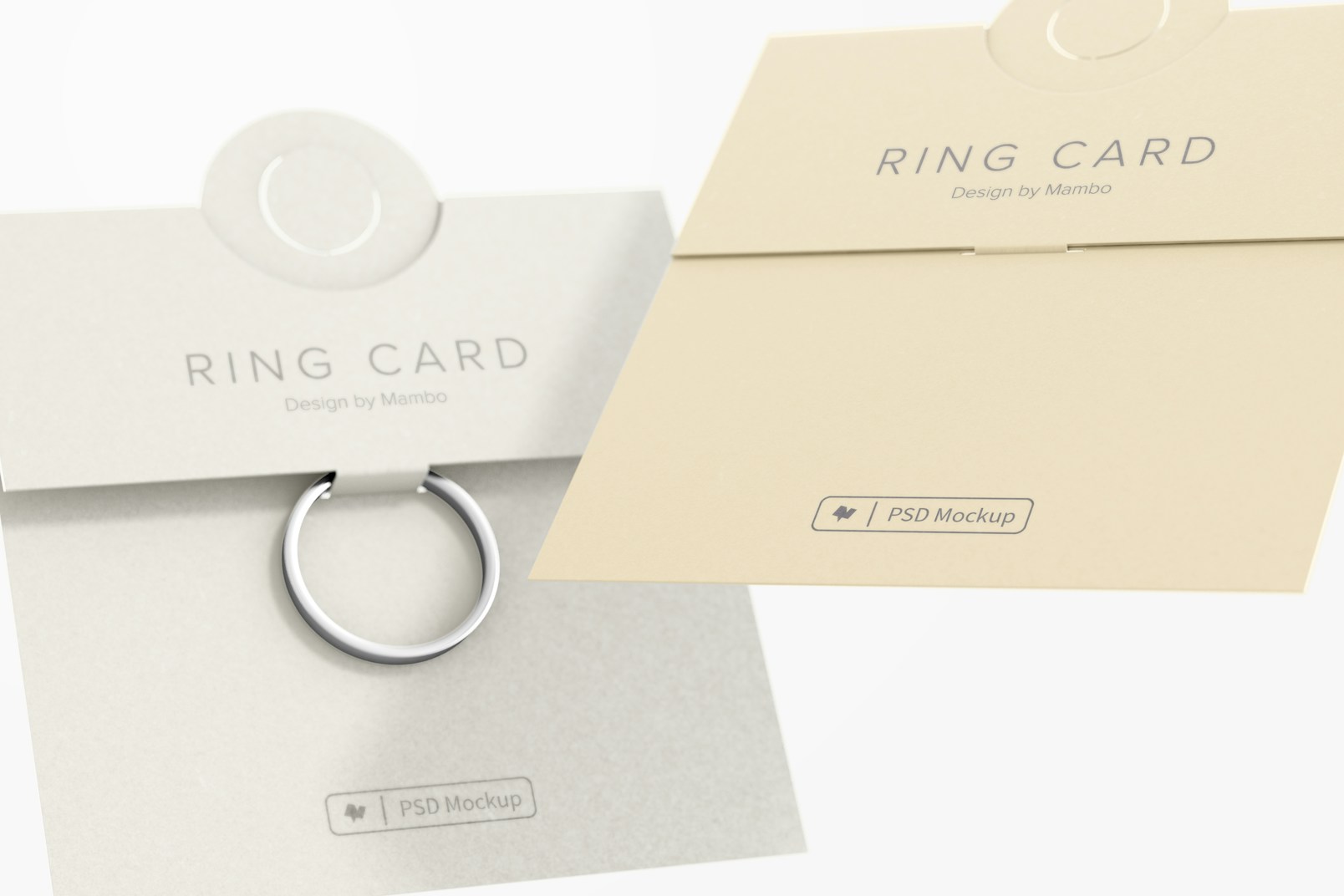 Ring Cards Mockup, Floating