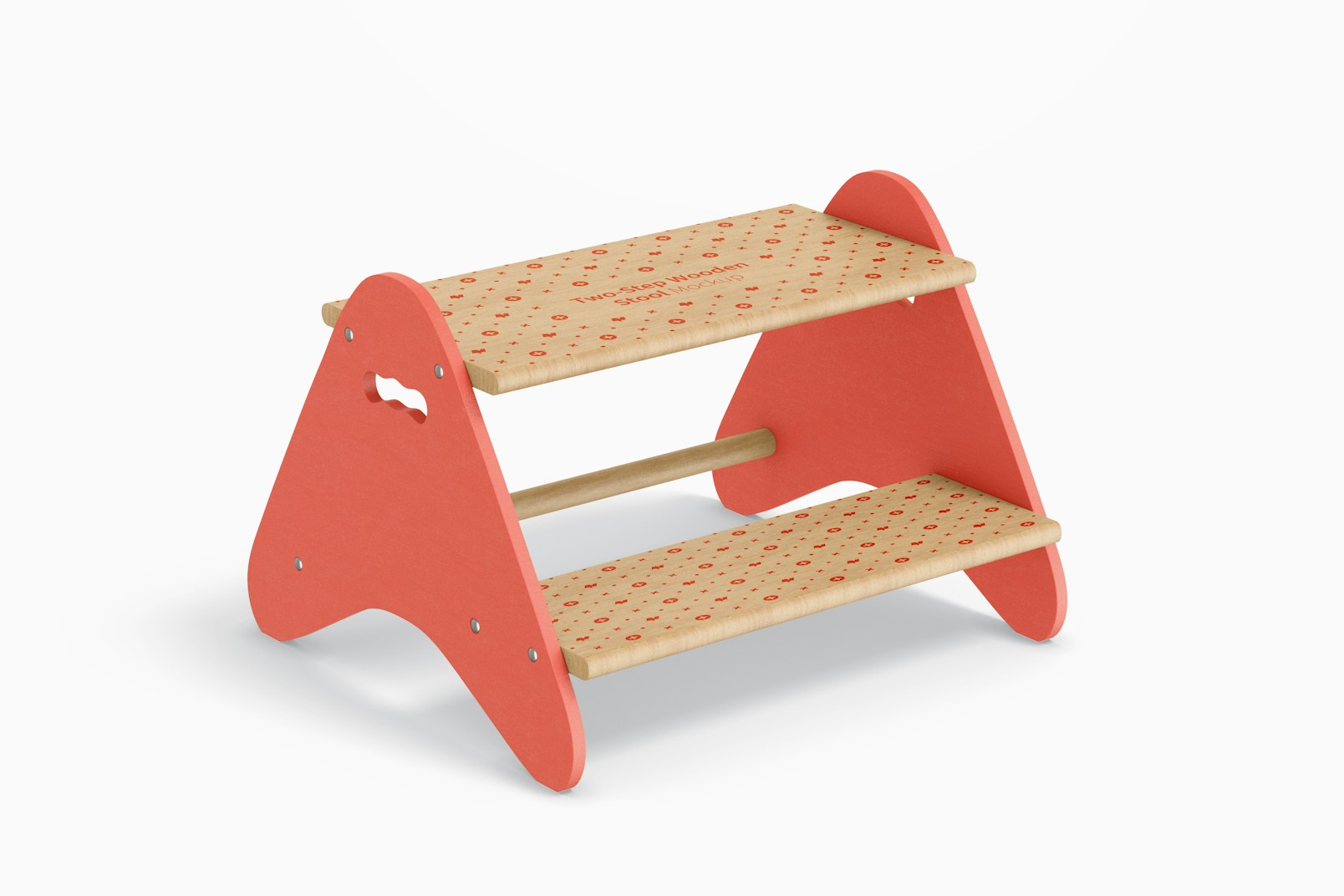 Two-Step Wooden Stool Mockup