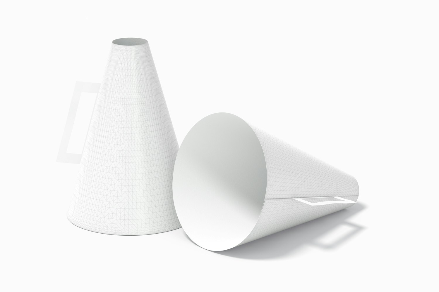 Paper Megaphone Mockup, Front View Paper Megaphone Mockup, Front View