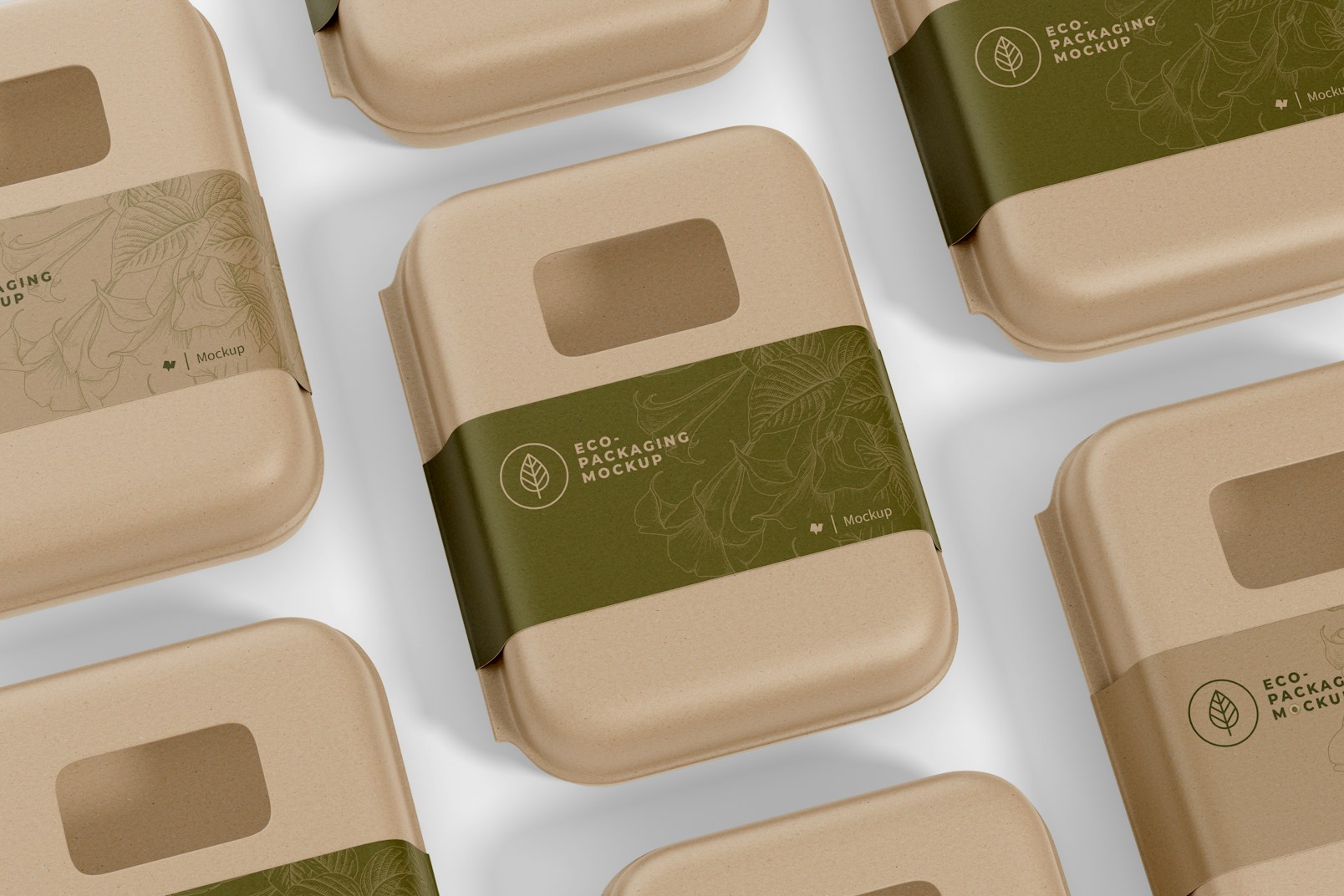 Compostable Food Containers with Window Mockup