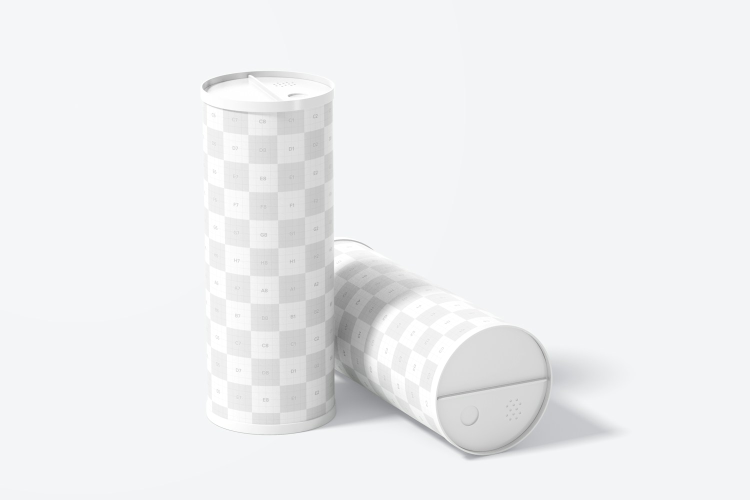 Paperboard Powder Tubes Mockup, Standing and Dropped