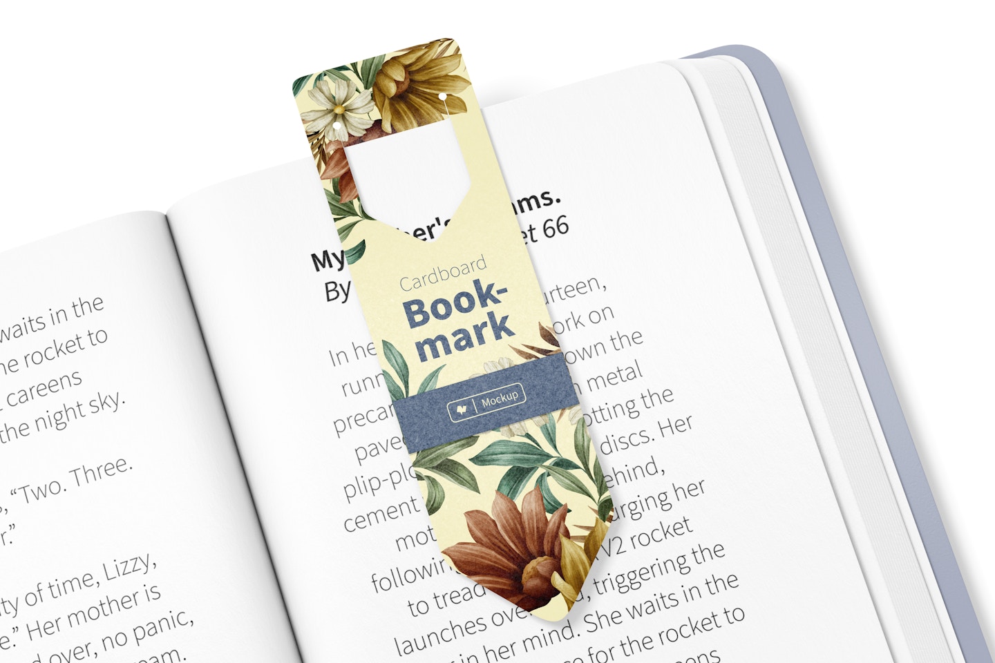 Cardboard Bookmark Mockup