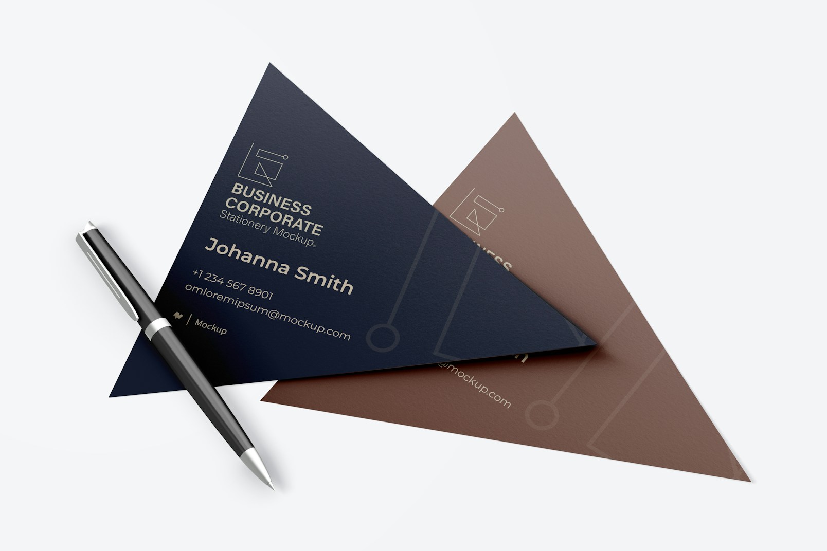 Hotel Business Cards Mockup, Top View
