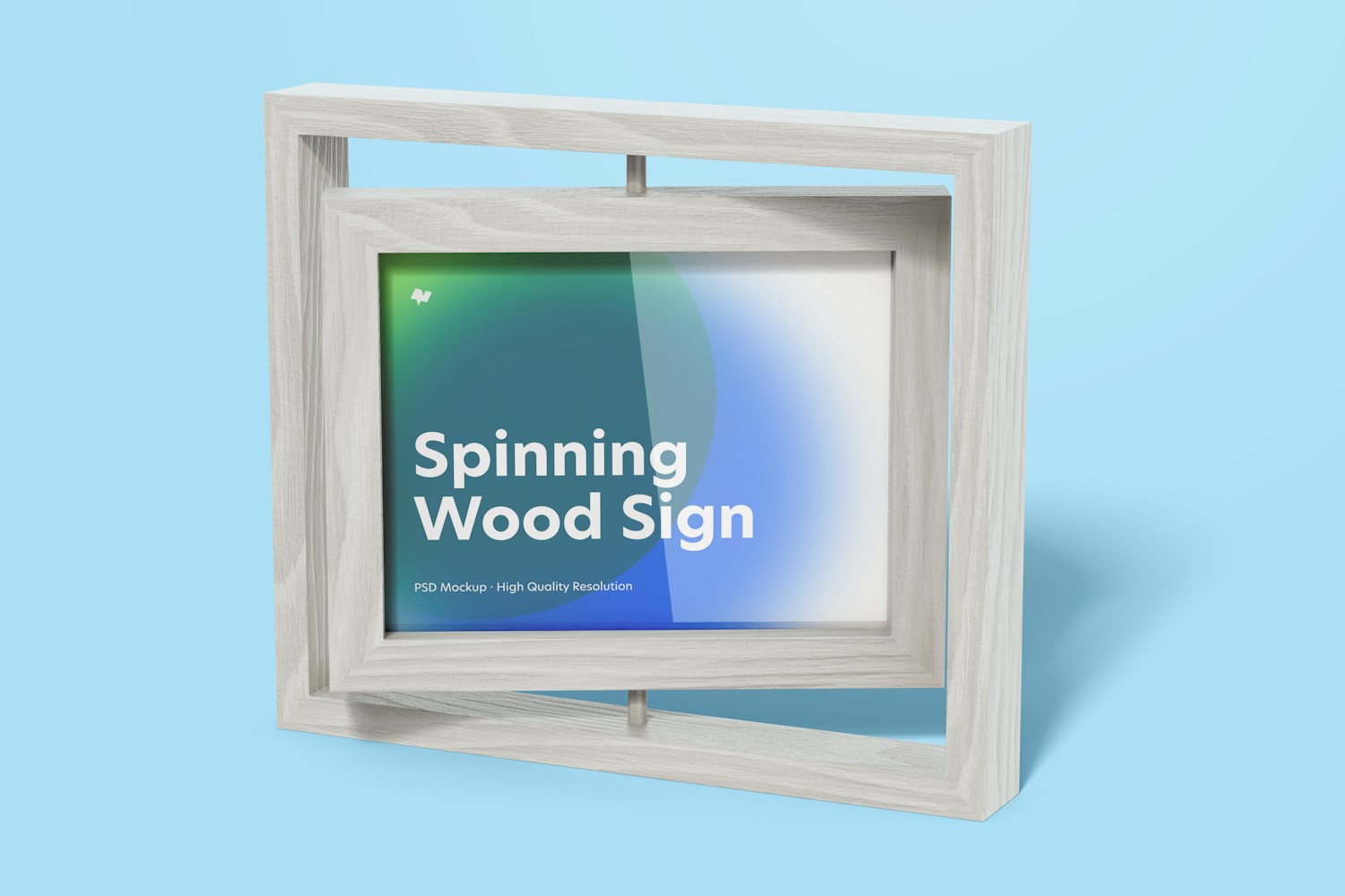Spinning Wood Frame Sign Mockup
