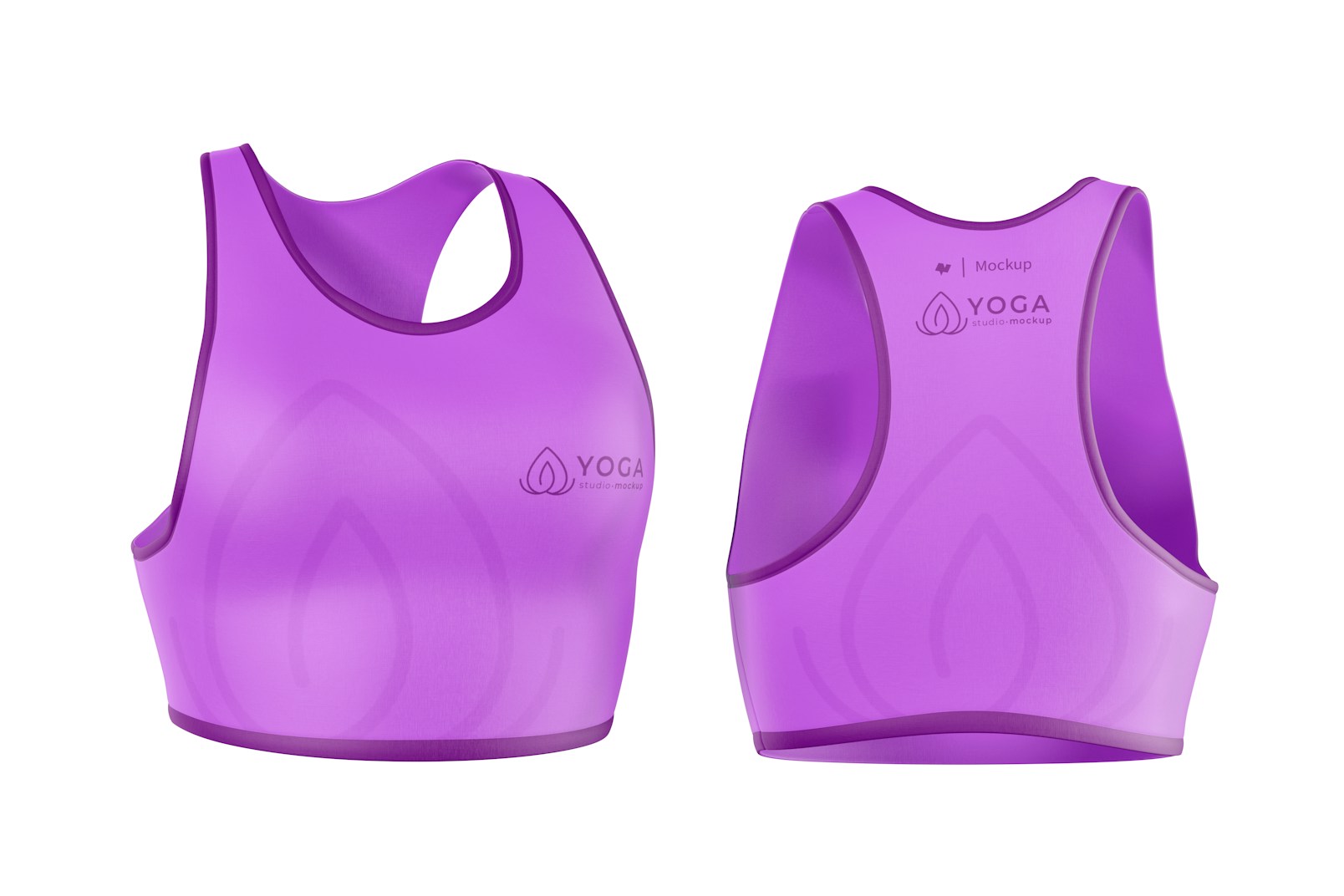 Sports Bras Mockup, Front and Back View
