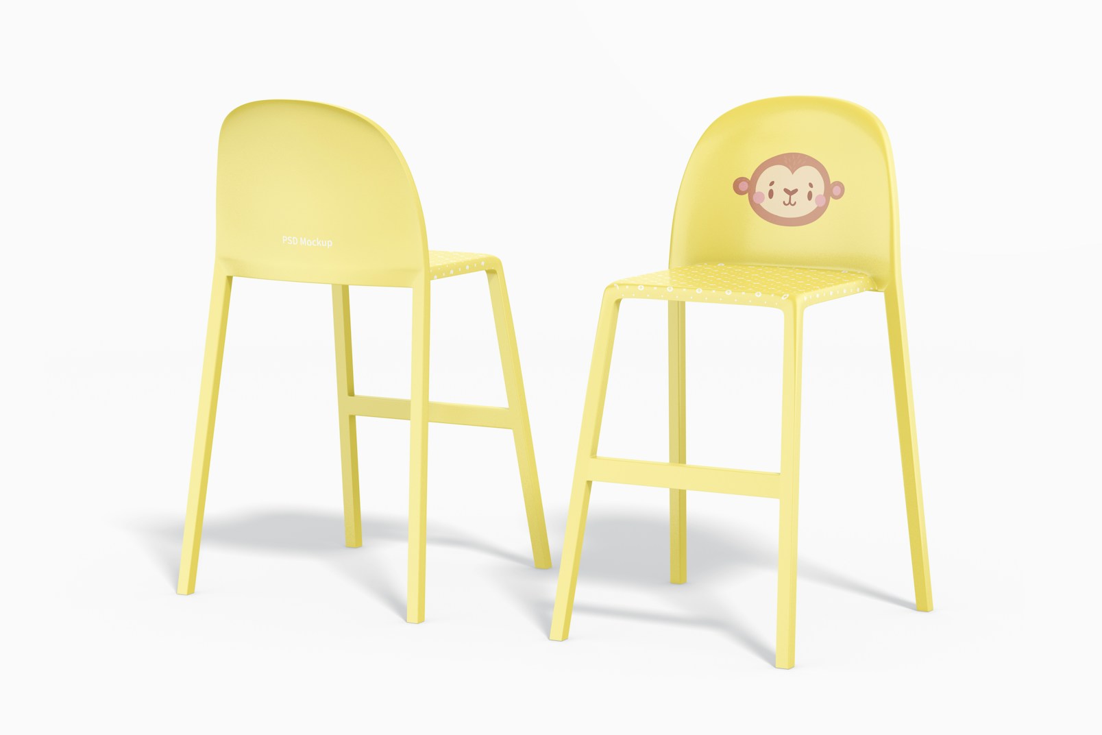 Plastic High Chairs for Kids Mockup