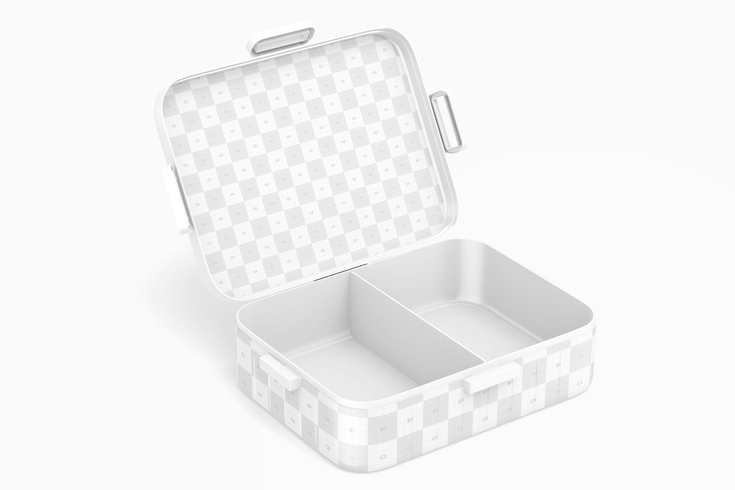 Kids Lunch Box Mockup, Opened Kids Lunch Box Mockup, Opened
