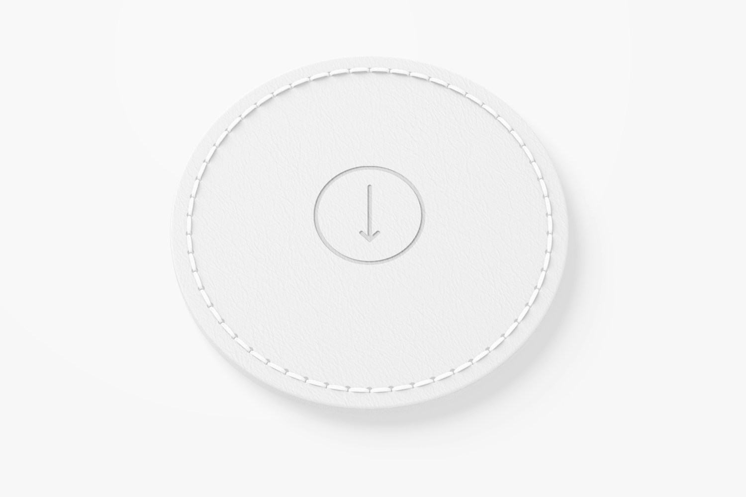 Round Leather Label Mockup, Top View