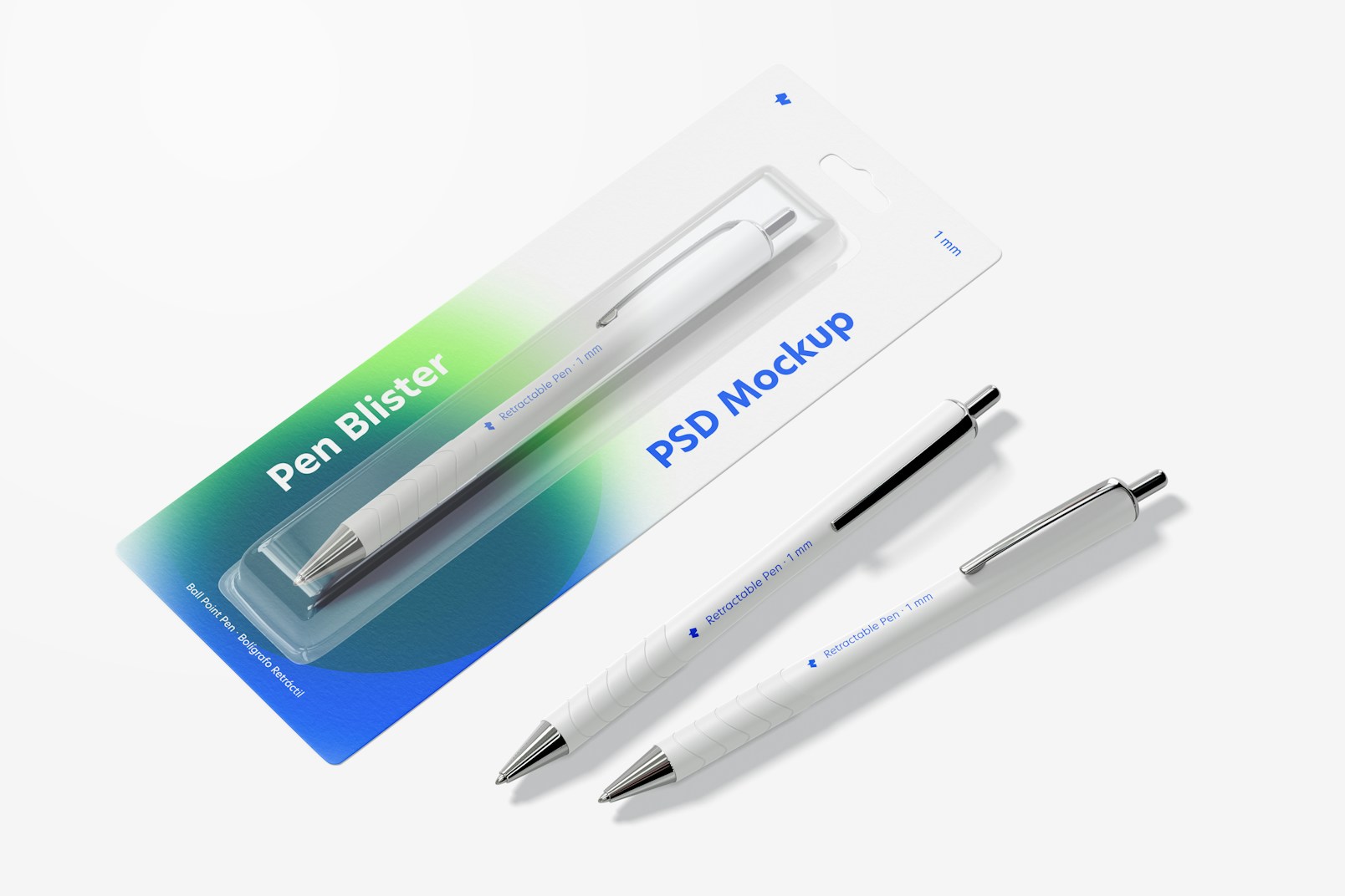 Pen Blister Mockup, Perspectiva View