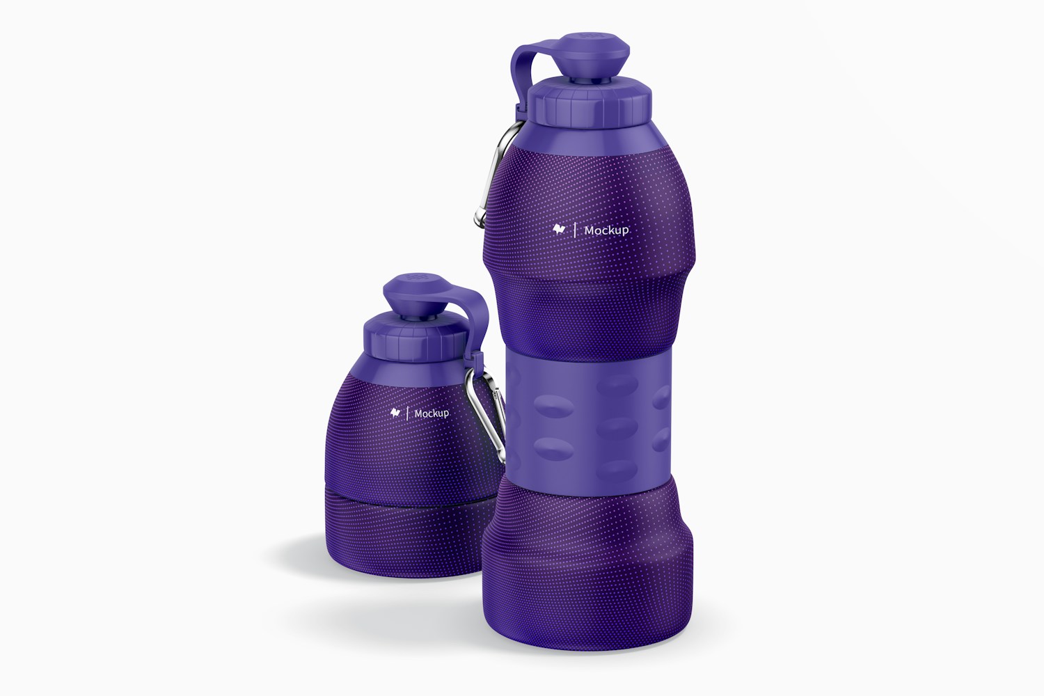 Collapsible Silicone Water Bottles Mockup