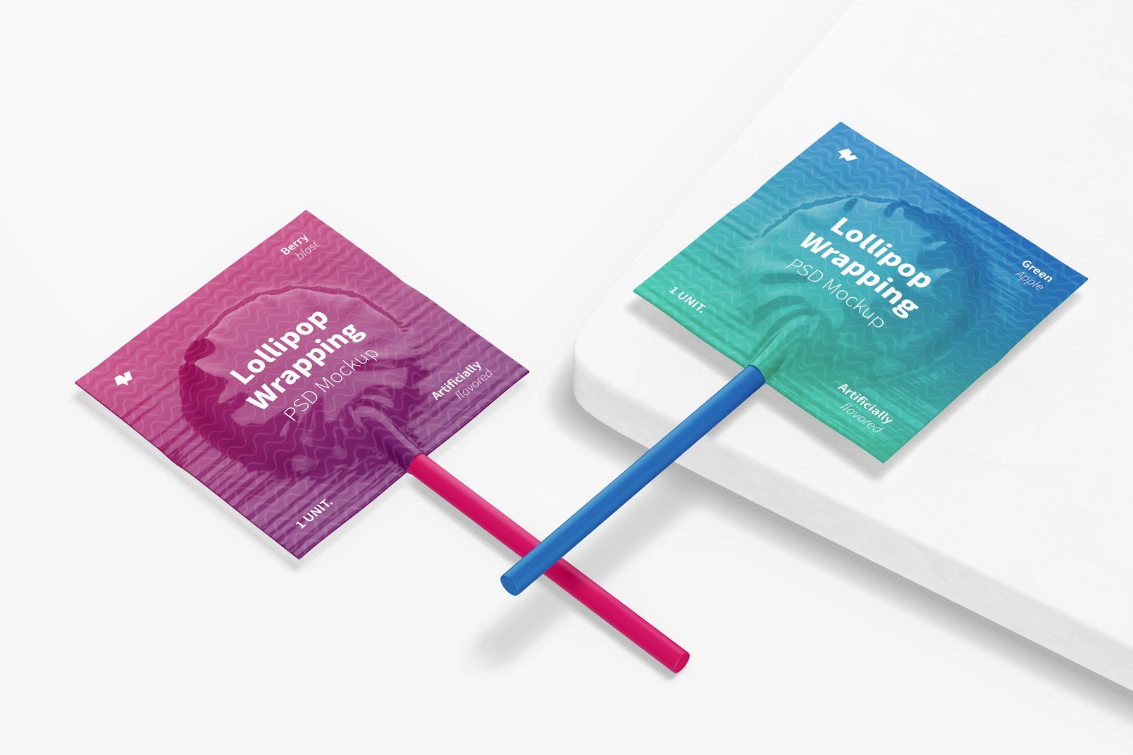 Lollipop Wrappings Mockup, Perspective
