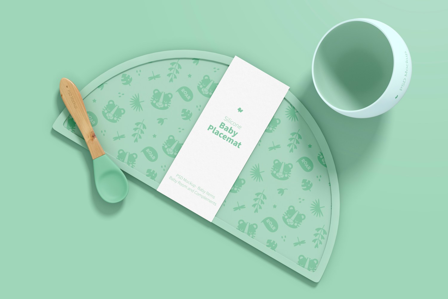 Silicone Baby Placemat Mockup, Top View