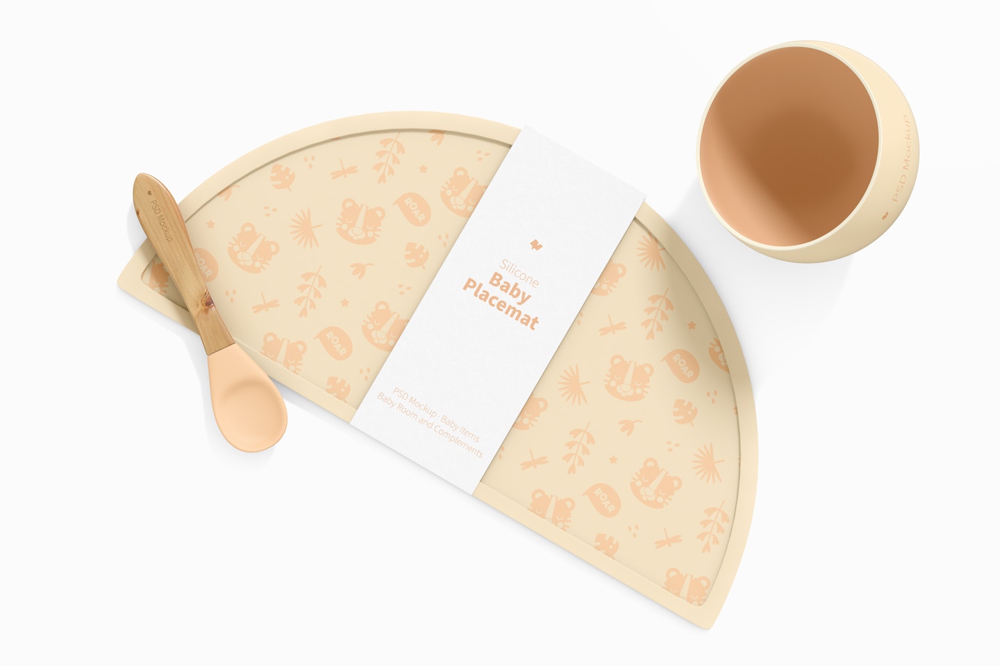 Silicone Baby Placemat Mockup, Top View