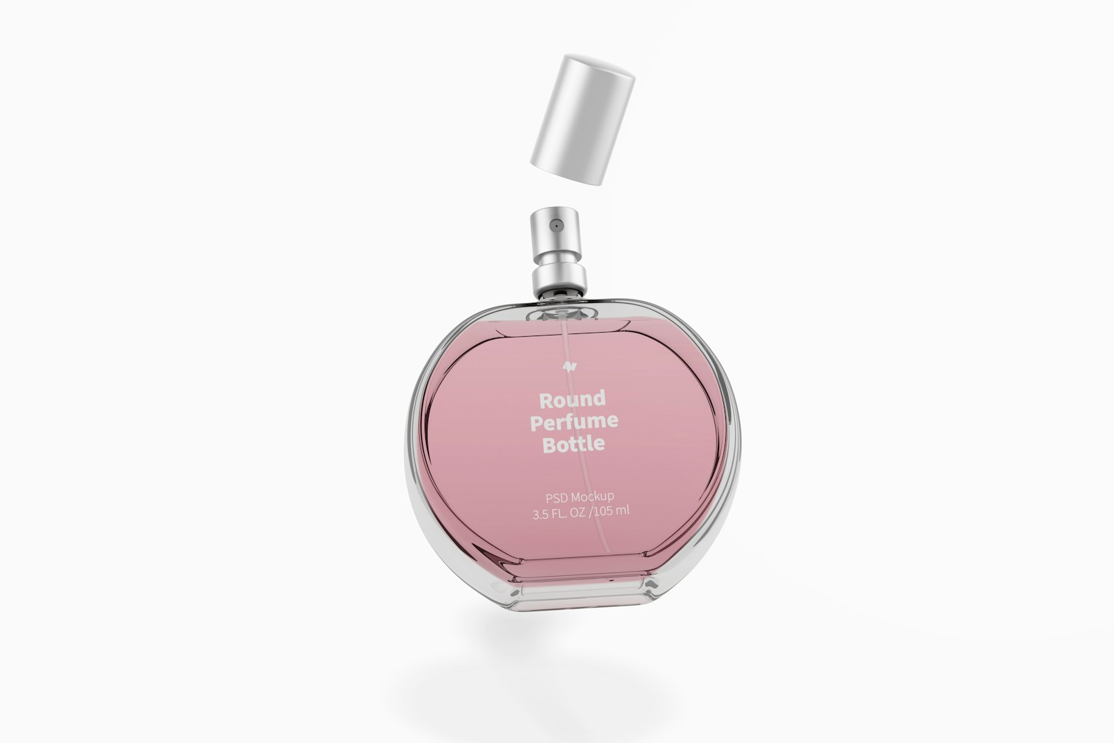 Maqueta de Botella de Perfume Redonda, Flotando