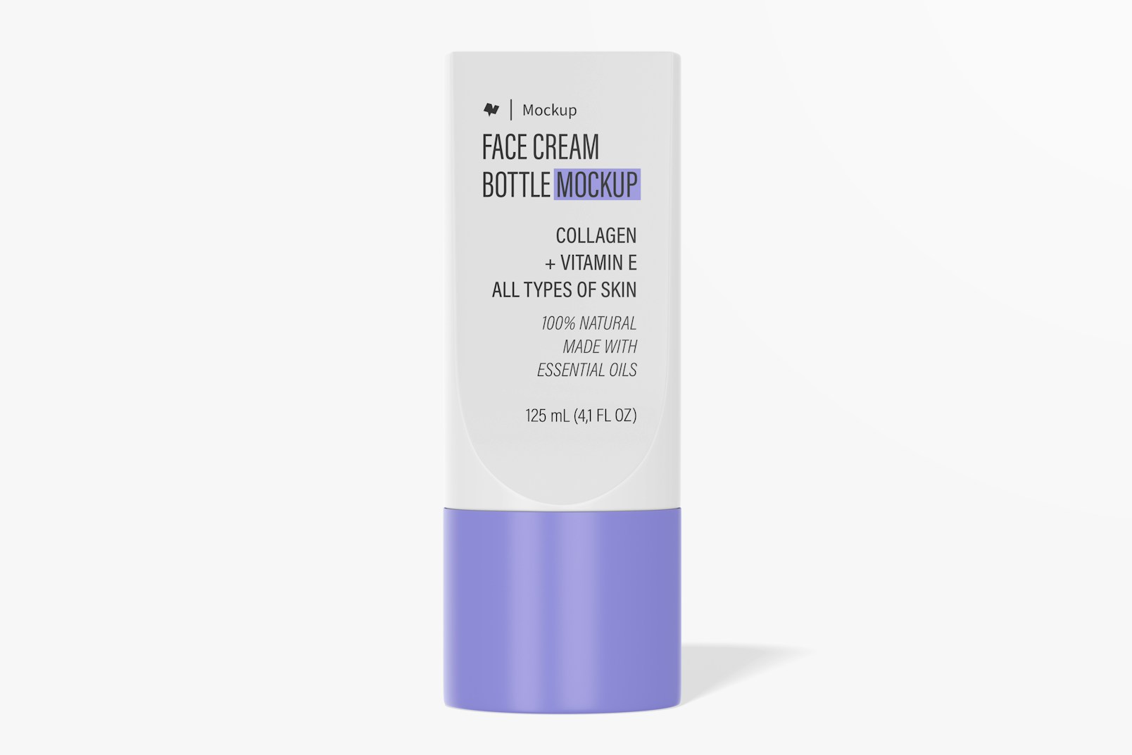 125 ml Face Cream Bottle Mockup, Front View