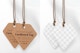 Diamond Shaped Cardboard Tags Mockup, Hanging