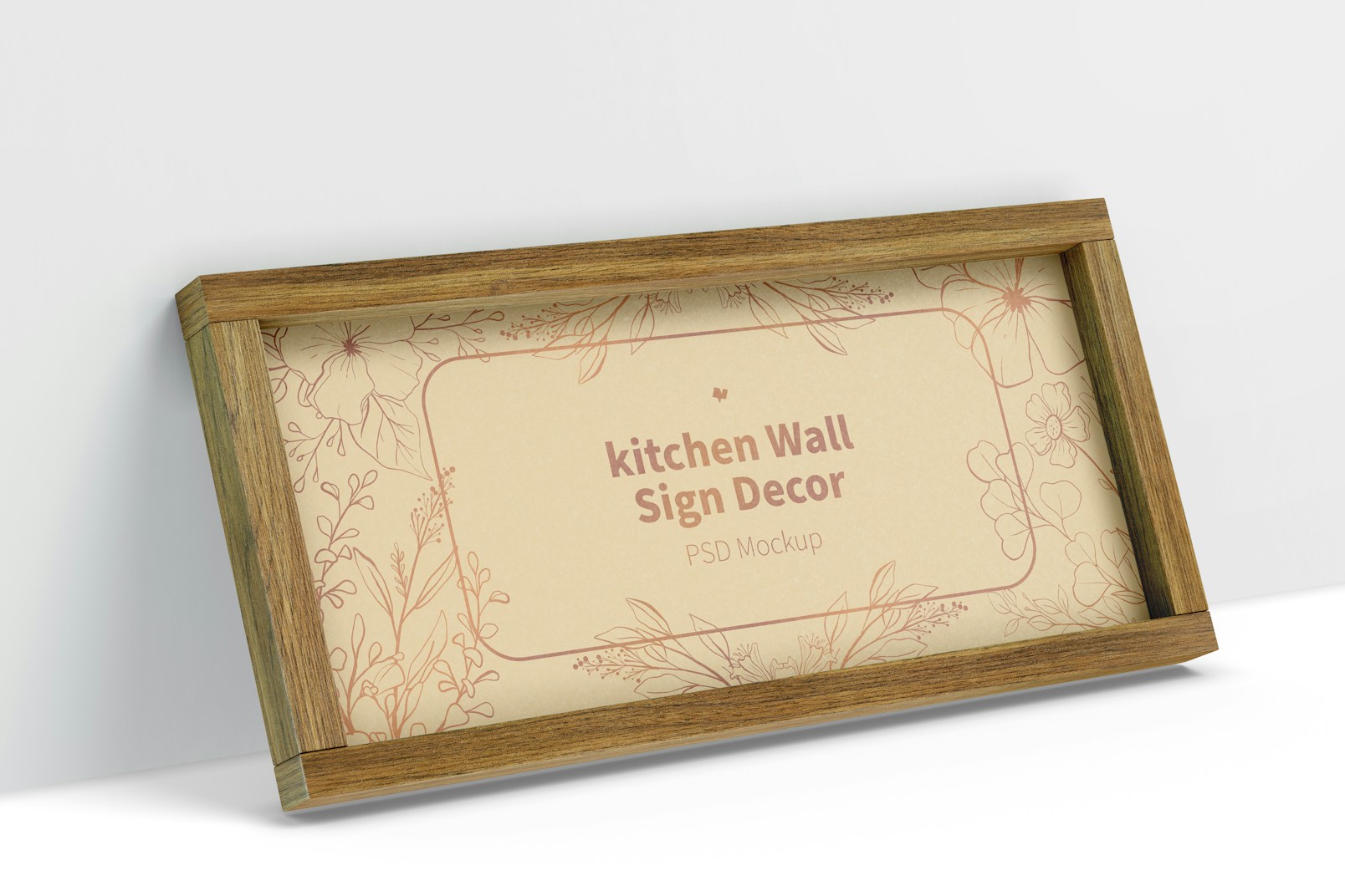 Kitchen Wall Sign Decor Mockup, Leaned