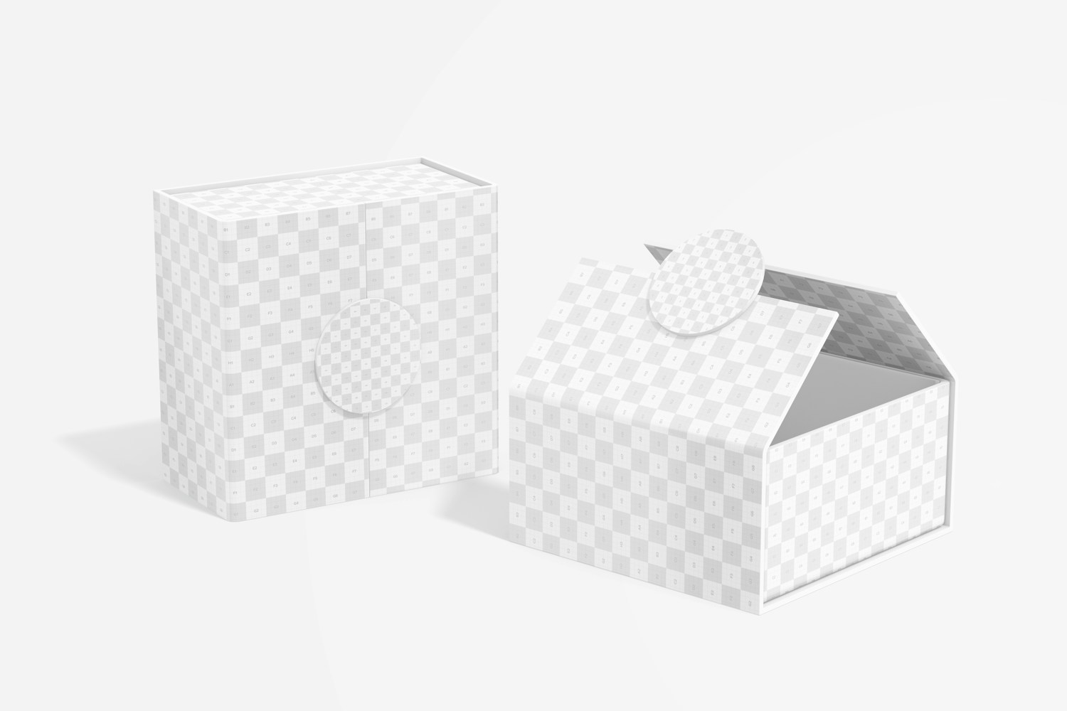 Middle Open Box Mockup, Opened and Closed