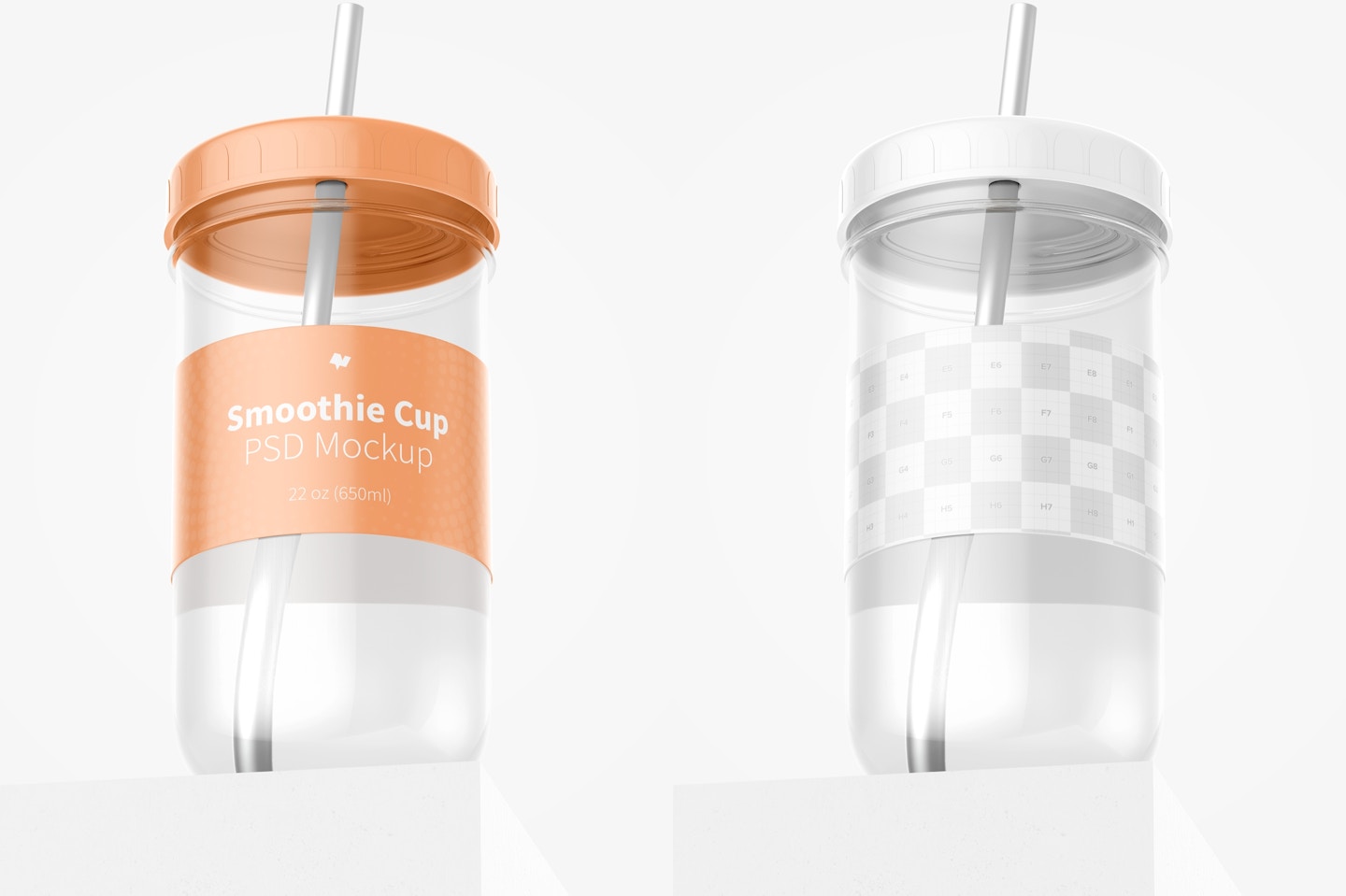 Smoothie Cup with Lid Mockup