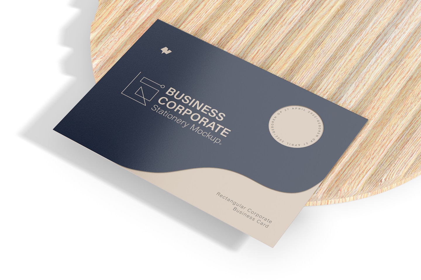 Rectangular Corporate Business Card Mockup, Perspective