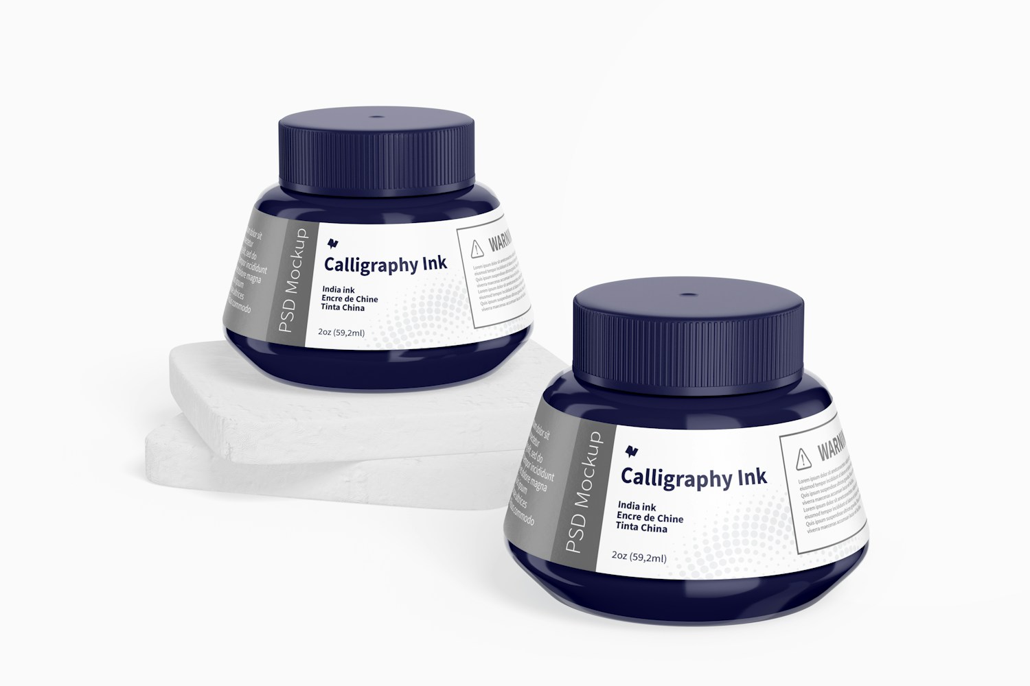 Calligraphy Inks Mockup, Front View Calligraphy Inks Mockup, Front View
