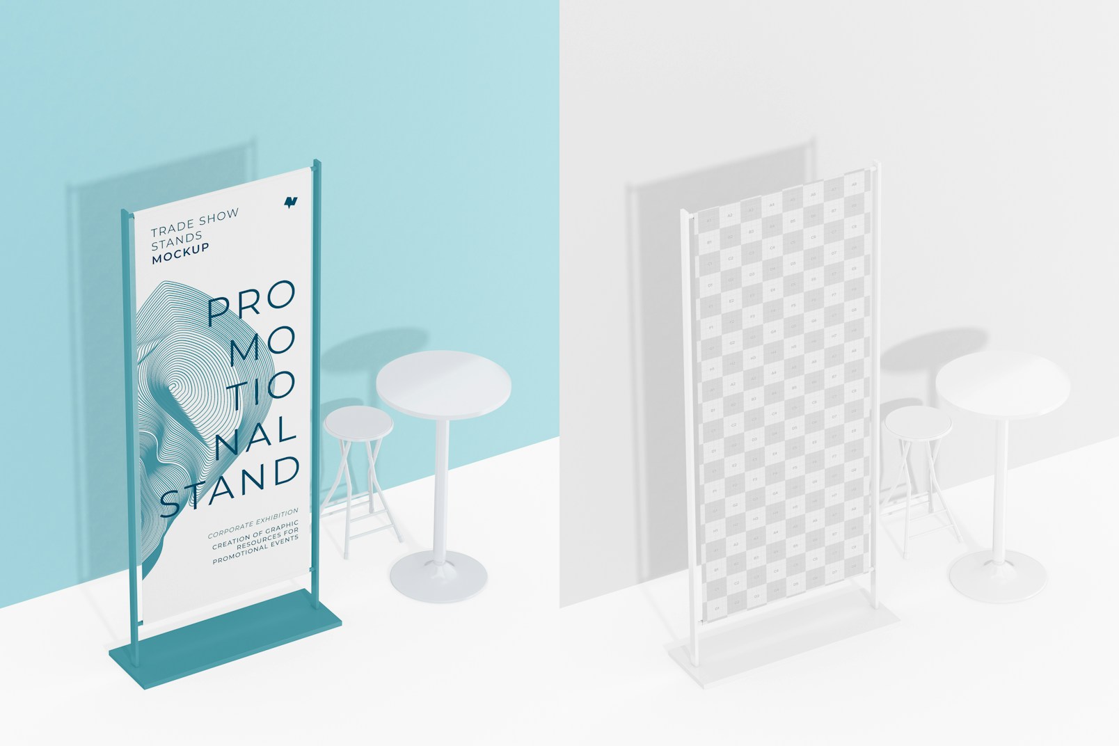 Promotional Stand Mockup, Perspective
