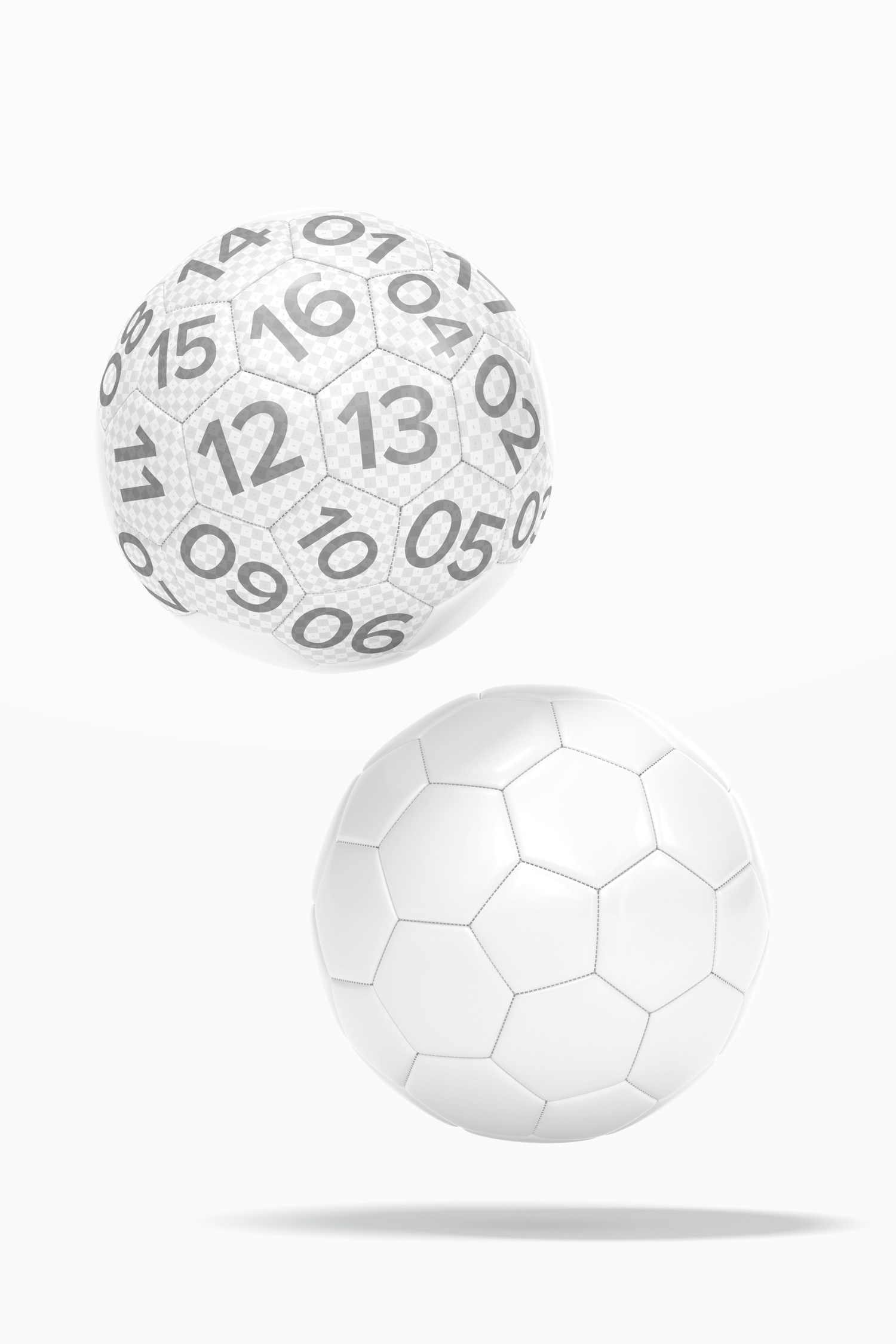 Soccer Balls Mockup, Floating