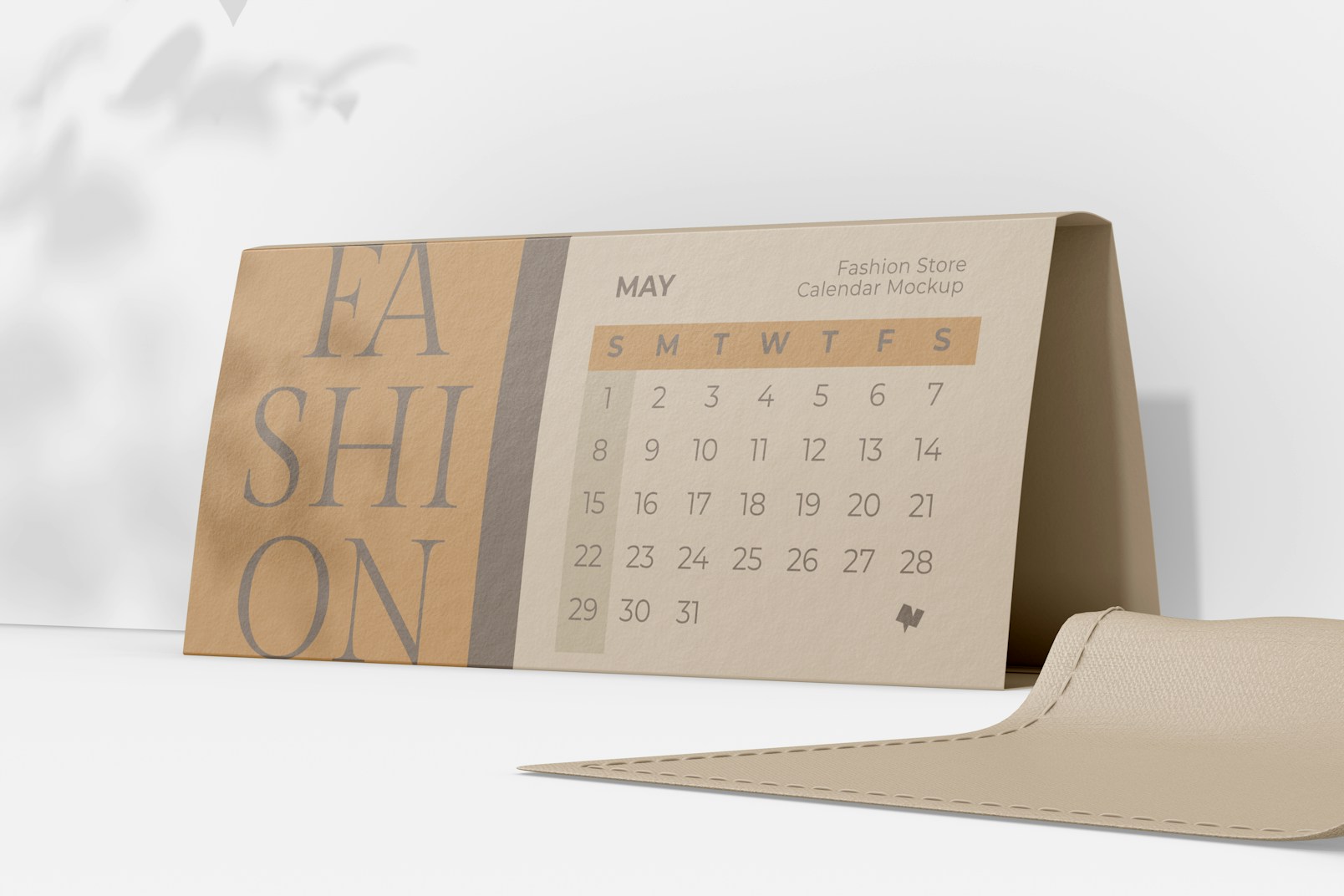 Fashion Store Calendar Mockup, Leaned