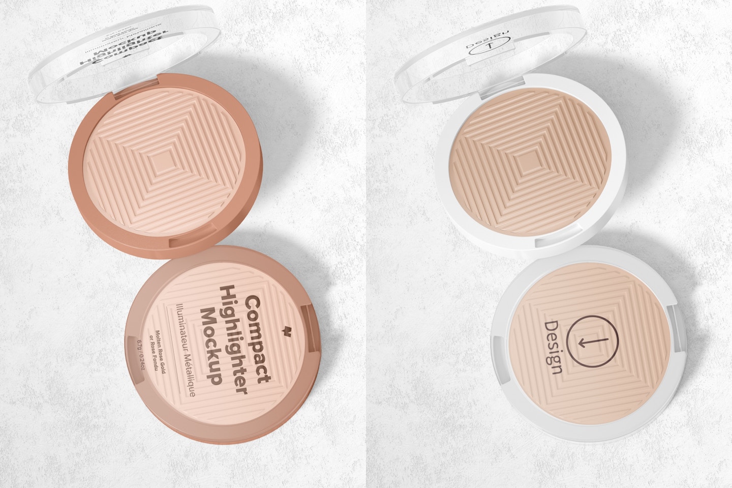 Compact Highlighter Packaging Mockup, Top View