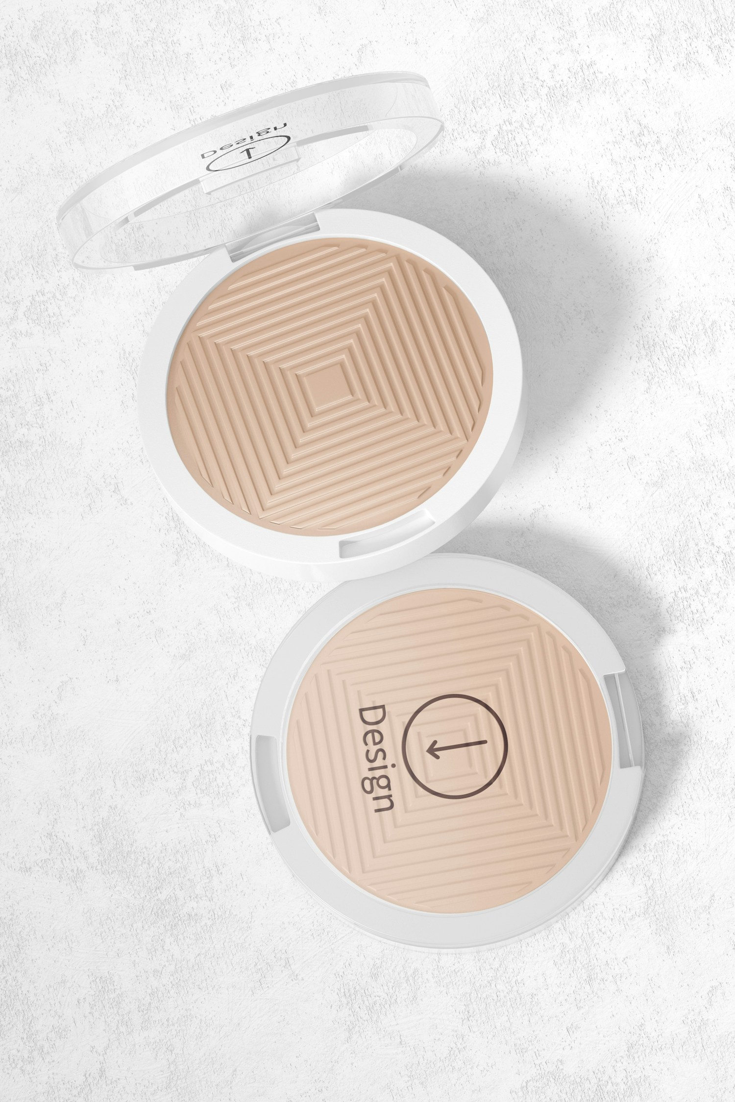 Compact Highlighter Packaging Mockup, Top View Compact Highlighter Packaging Mockup, Top View