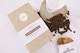 Coffee Bag and Cup Mockup Top View
